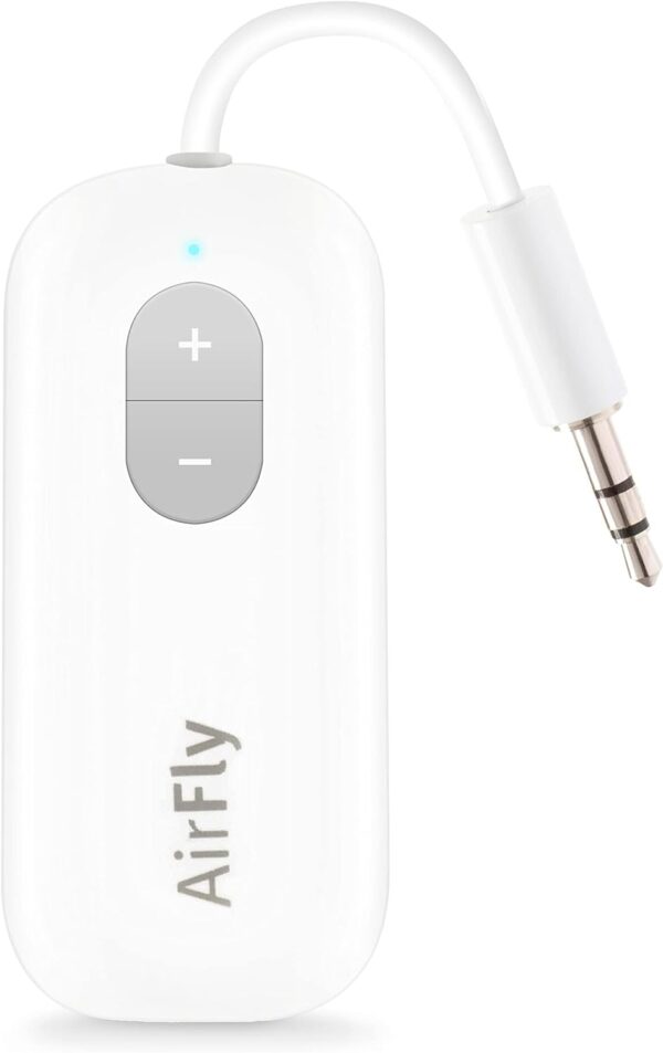 Twelve South AirFly SE Audio Streaming for TV/Airplane to Wireless Headphones – Wireless Adapter for AirPods, Airplane, Car, Gym, Home, Use with Any 3.5 mm Audio Jack