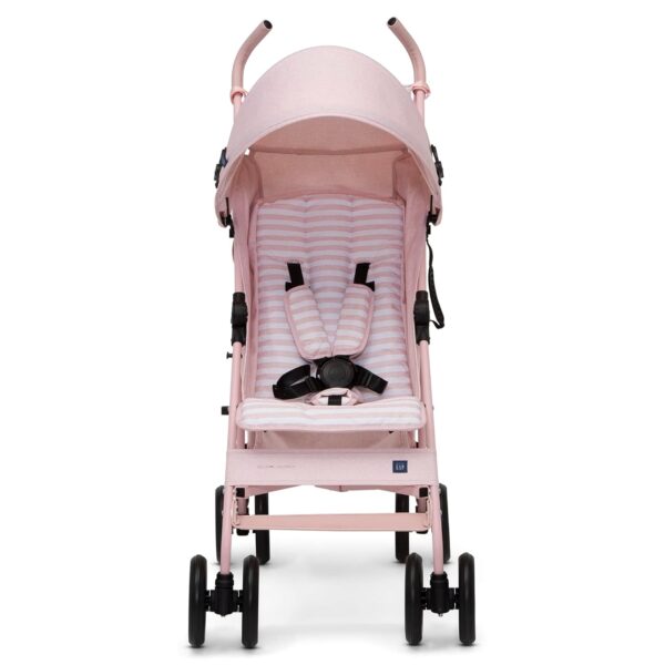 babyGap Classic Stroller - Lightweight Stroller with Recline, Compact Fold & Removable Parent Organizer - Made with Sustainable Materials, Pink Stripes - Image 7