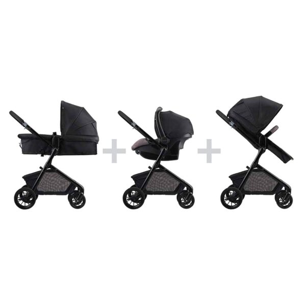 Evenflo Pivot Modular Travel System with LiteMax Infant Car Seat with Anti-Rebound Bar (Casual Gray) - Image 3