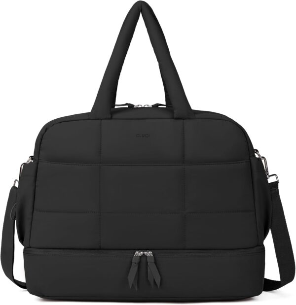 CLUCI Duffle Bag for Travel,Carry on Bag with Shoe Compartment,Puffer Tote Bag for Women Small Duffel Bag Overnight Weekender Bags Luggage Bags,Gym Bag with Wet Pocket