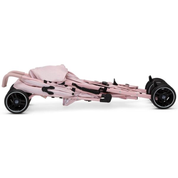 babyGap Classic Stroller - Lightweight Stroller with Recline, Compact Fold & Removable Parent Organizer - Made with Sustainable Materials, Pink Stripes - Image 5
