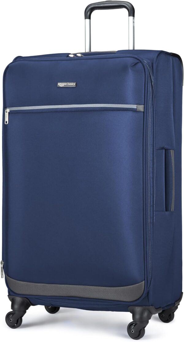 Amazon Basics Suitcases, Softside Luggage, 30-inch, Durable Design, Spinner Wheels, Large, Navy Blue