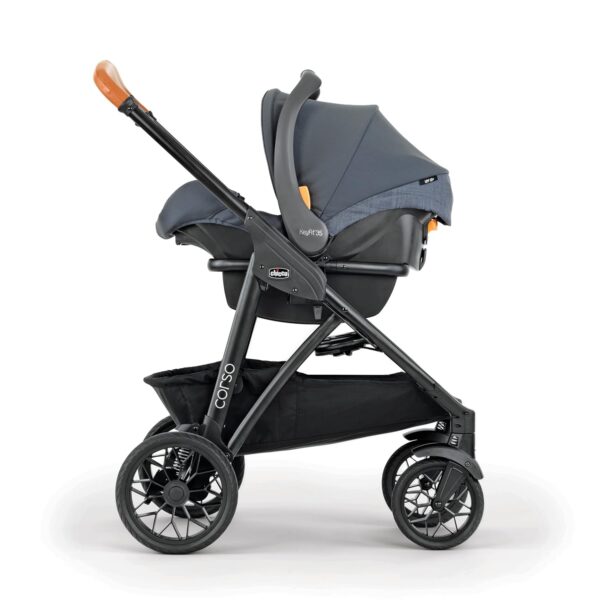 Chicco Modular Travel System - Corso LE Stroller, KeyFit 35 Infant Car Seat and Base - Stroller and Car Seat Combo in Veranda/Grey - Image 7