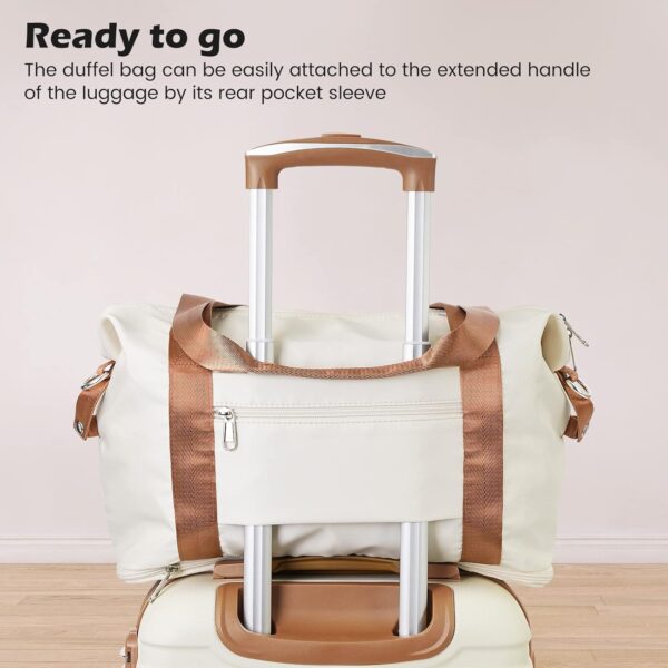 Coolife Suitcase Set 3 Piece Carry On Hardside Luggage with TSA Lock Spinner Wheels (White, S(20in)) - Image 3