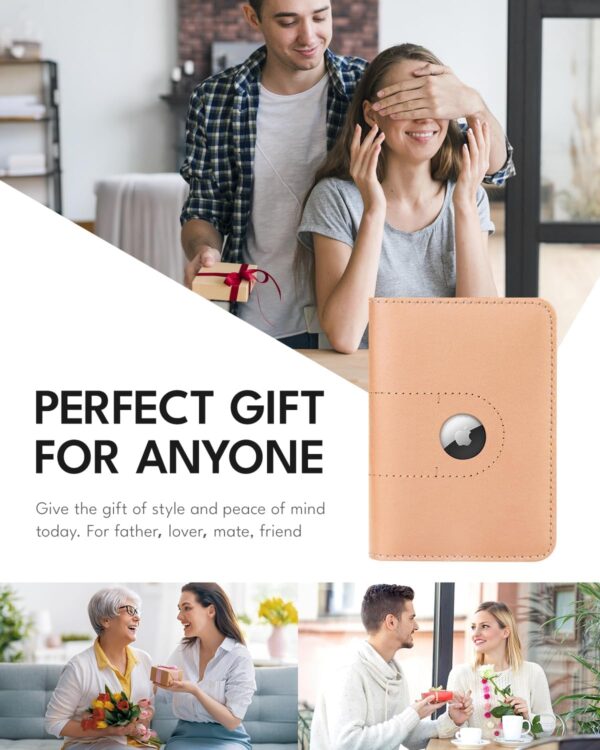ALLIVE Genuine Leather Passport Holder Women Men, Passport Wallets with Airtag Slot, Travel Must Haves Airport Essentials, Passport Cover Case Travel Gifts(Beige) - Image 6