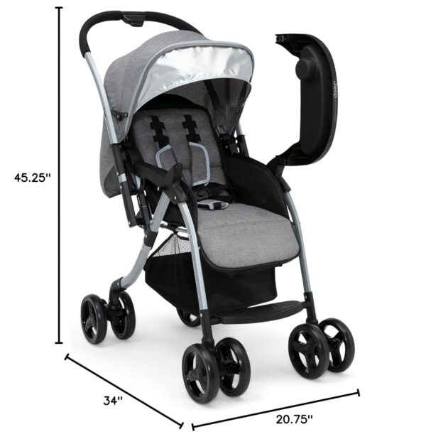 Jeep Unlimited Reversible Handle Stroller, Grey Tweed - Image 16