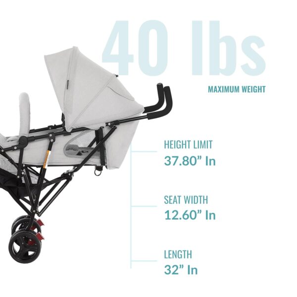Dream On Me Vista Moonwalk Baby Stroller in Light Gray, Lightweight Infant Stroller with Compact Fold, Multi-Position Recline Umbrella Stroller with Canopy, Extra Large Storage and Cup Holder - Image 4