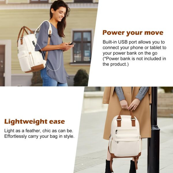 Coolife Suitcase Set 3 Piece Luggage Set Carry On Travel Luggage TSA Lock Spinner Wheels Hardshell Lightweight Luggage Set(White, 3 piece set (BP/TB/20)) - Image 5