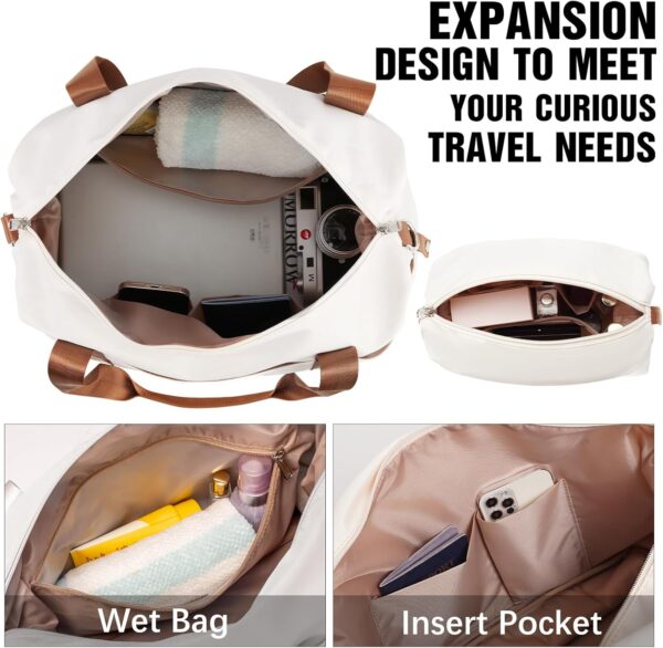 LONG VACATION Luggage Sets 20 IN Carry on Suitcase ABS Handshell Luggage 3 Piece Set with TSA Lock Spinner Wheels (WHITE-BROWN, 20-Inch) - Image 6