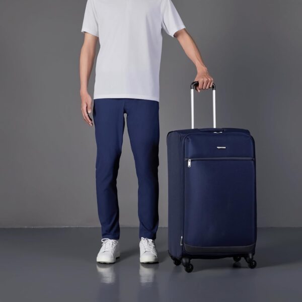 Amazon Basics Suitcases, Softside Luggage, 30-inch, Durable Design, Spinner Wheels, Large, Navy Blue - Image 8