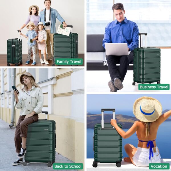 BEOW Luggage Sets 3 Piece Hardside Expandable Suitcase Set with Spinner Wheels Durable Lightweight Luggage with TSA Lock (ArmyGreen, 20in/24in/28in) - Image 8