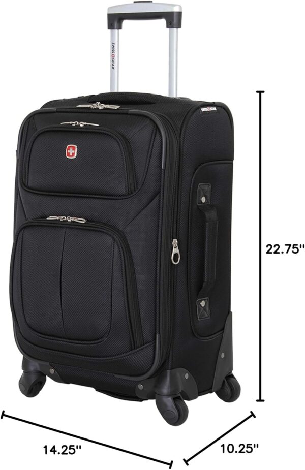 SwissGear Sion Softside Expandable Luggage, Black, Carry-On 21-Inch - Image 11