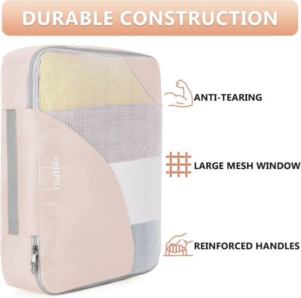 10 Set/8 Set-Packing Cubes for Travel, Sturdy Suitcase Organizer in 4 Size(Extra Large, Large, Medium, Small), OlarHike Luggage Cubes with Toiletry Bag, Travel Essentials, Cruise Ship Gifts for Women - Image 4