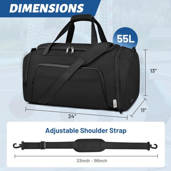 Duffle Bag for Men Travel Duffel Bags with Shoe Compartment Carry On Bag with Luggage Sleeve Overnight Weekend Gym Bag with Wet Pocket Carry On Luggage Bags - Image 6