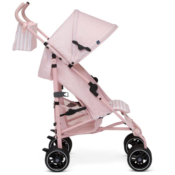 babyGap Classic Stroller - Lightweight Stroller with Recline, Compact Fold & Removable Parent Organizer - Made with Sustainable Materials, Pink Stripes - Image 10
