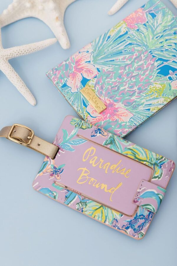 Lilly Pulitzer Vegan Leather Passport Holder, Cute Passport Cover, Travel Wallet with Credit Card Slots, Swizzle In - Image 8