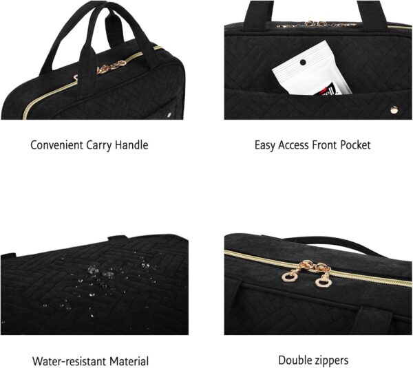 BAGSMART Large Toiletry Bag Travel Bag with Hanging Hook, Water-resistant Makeup Cosmetic Bag Travel Organizer for Accessories, Shampoo, Full Sized Container, Toiletries - Image 6