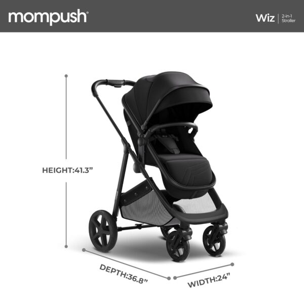 Mompush Wiz 2-in-1 Convertible Baby Stroller with Bassinet Mode - Foldable Infant Stroller to Explore More as a Family - Toddler Stroller with Reversible Stroller Seat - Image 8