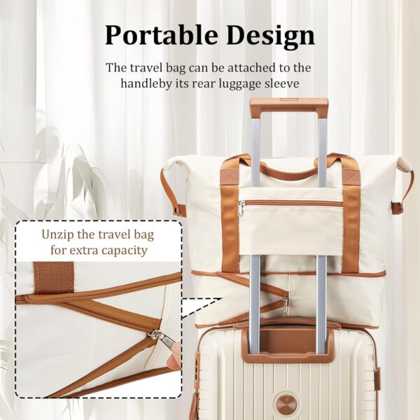 Joyway Luggage Sets 5 Piece Suitcase Set, PP Hardshell Carry on Suitcase Set, Travel Suitcases with Double Spinner Wheels and TSA Lock, Beige Brown - Image 4