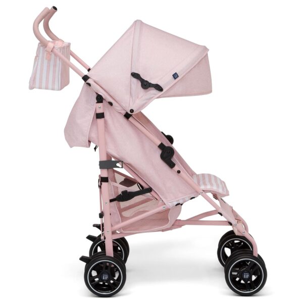 babyGap Classic Stroller - Lightweight Stroller with Recline, Compact Fold & Removable Parent Organizer - Made with Sustainable Materials, Pink Stripes - Image 12