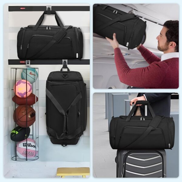 Duffle Bag for Men Travel Duffel Bags with Shoe Compartment Carry On Bag with Luggage Sleeve Overnight Weekend Gym Bag with Wet Pocket Carry On Luggage Bags - Image 2
