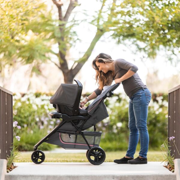 Baby Trend EZ Ride Stroller Travel System with EZ-Lift™ Infant Car Seat, Flamingo Pink - Image 13
