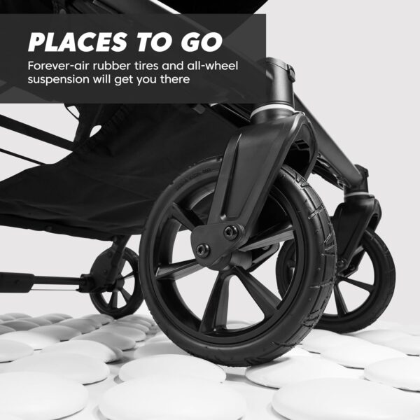 Baby Jogger City Mini GT2 All-Terrain Double Stroller, Jet Black, Perfect for Newborn and Toddler, Compatible with Britax, Cybex, Graco, and Maxi Cosi Infant Car Seats - Image 3