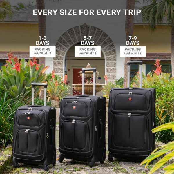 SwissGear Sion Softside Expandable Luggage, Black, Carry-On 21-Inch - Image 6
