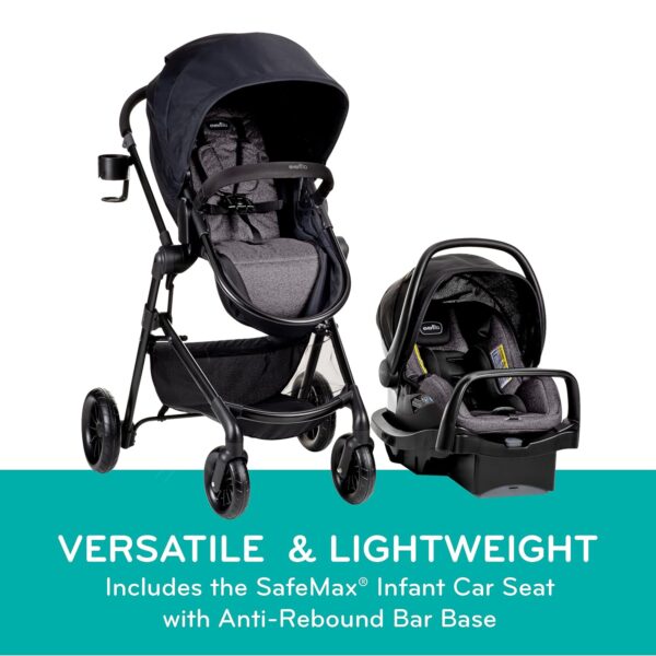 Evenflo Pivot Modular Travel System with LiteMax Infant Car Seat with Anti-Rebound Bar (Casual Gray) - Image 6