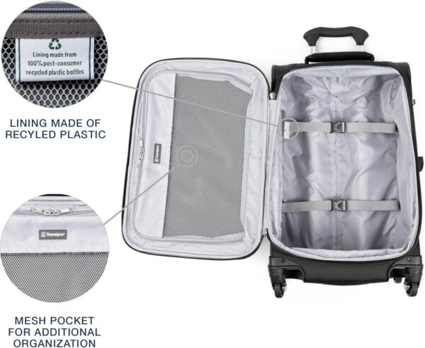 Travelpro Maxlite 5 Softside Expandable Carry on Luggage with 4 Spinner Wheels, Lightweight Suitcase, Men and Women, Black, Carry On 21-Inch - Image 5