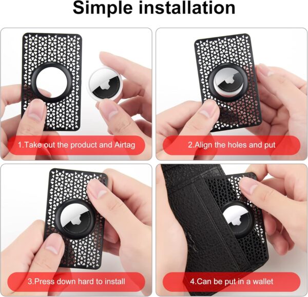 [Ultra Thin] for Airtag Wallet Holder 2 Pack, Airtag Holder, 0.1 inch Thickness, Airtag Wallet Case Slim Thin Card Case for Purse, Handbag, Backpack Wallet, Clutch (Black) - Image 5