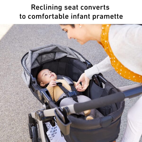 Graco Modes Pramette Travel System | Stroller & Car Seat Combo | 3-in-1 Stroller Modes | Includes Graco SnugRide 35 Infant Car Seat | Ellington - Image 4