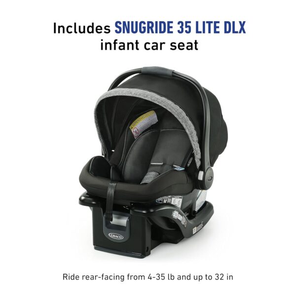 Graco Modes Pramette Travel System | Stroller & Car Seat Combo | 3-in-1 Stroller Modes | Includes Graco SnugRide 35 Infant Car Seat | Ellington - Image 5