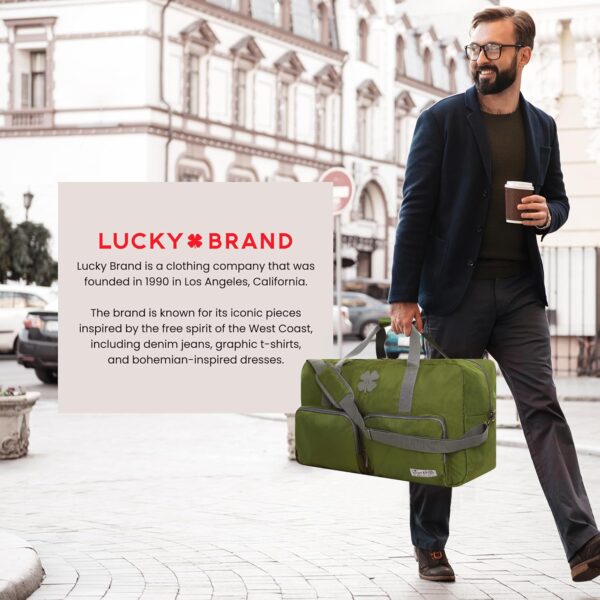 Lucky Travel Duffel Bags 65L, Gym Bag, Travel Bag & Large Duffle Bag for Men, Foldable Overnight Weekender Bags for Women & Men with Adjustable Shoulder Strap, Loden Green - Image 6