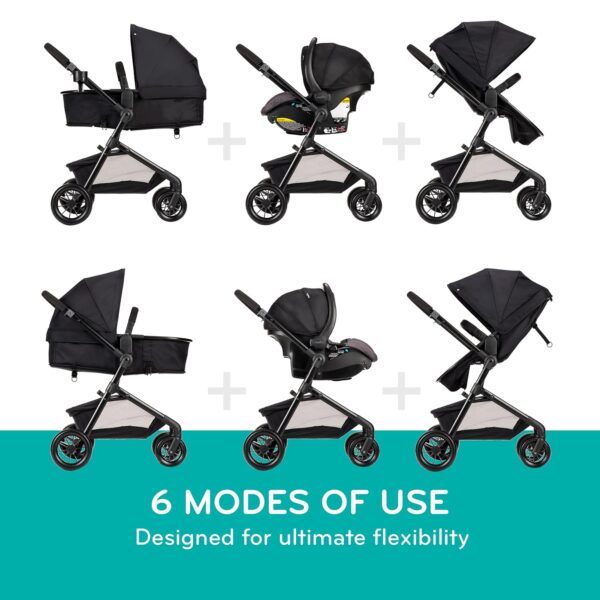 Evenflo Pivot Modular Travel System with LiteMax Infant Car Seat with Anti-Rebound Bar (Casual Gray) - Image 2