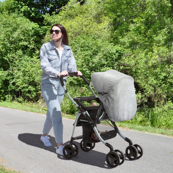 Jeep Unlimited Reversible Handle Stroller, Grey Tweed - Image 3