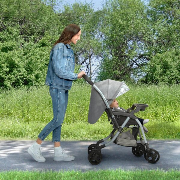 Jeep Unlimited Reversible Handle Stroller, Grey Tweed - Image 2
