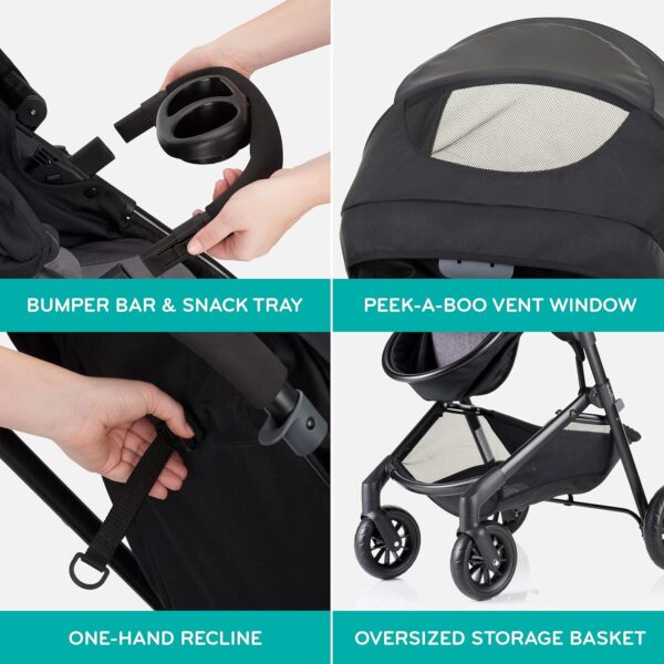 Evenflo Pivot Modular Travel System with LiteMax Infant Car Seat with Anti-Rebound Bar (Casual Gray) - Image 9