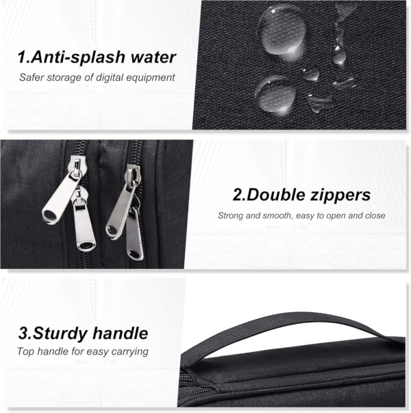 SELLYFELLY Electronic Bag Travel Cable Accessories Bag Waterproof Double Layer Electronics Organizer Portable Storage Case for Cable, Cord, Charger, Phone, Adapter, Power Bank, Kindle, Hard Drives - Image 5