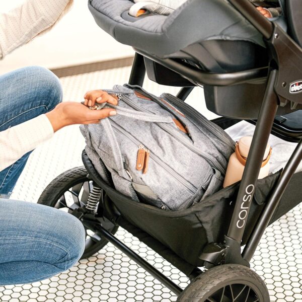Chicco Modular Travel System - Corso LE Stroller, KeyFit 35 Infant Car Seat and Base - Stroller and Car Seat Combo in Veranda/Grey - Image 12
